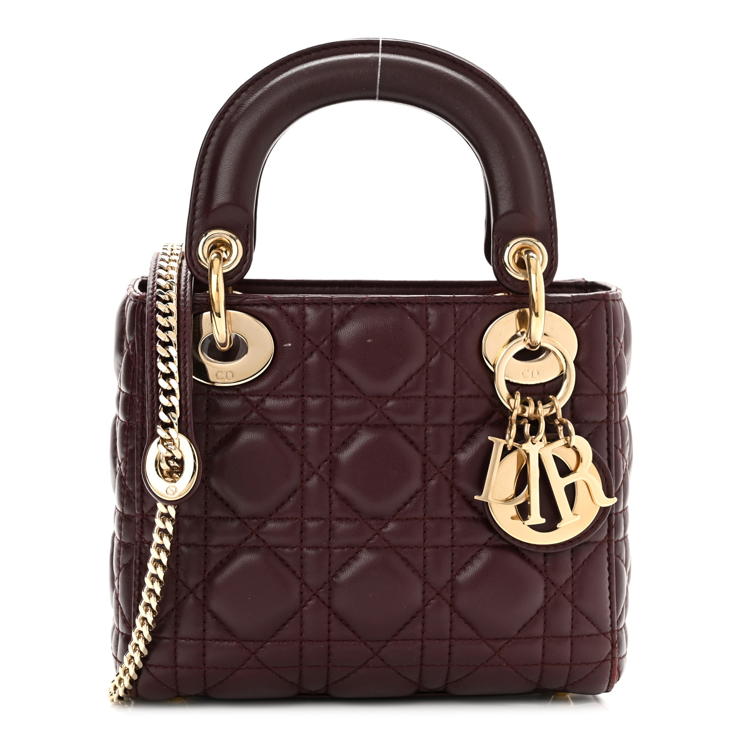 Lambskin Cannage Mini Lady Plum