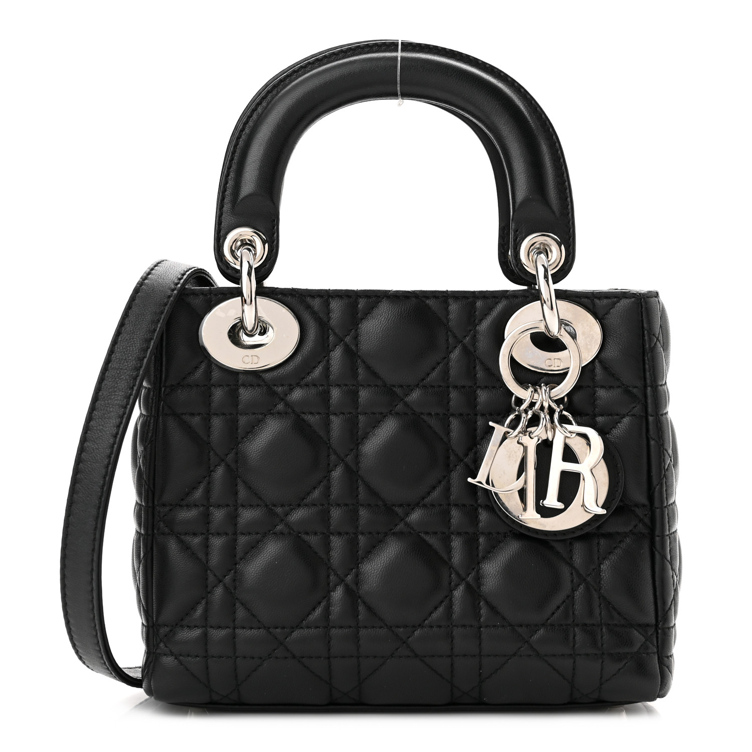 Lambskin Cannage Mini Lady Black(6.5 x 6 x 3 in)