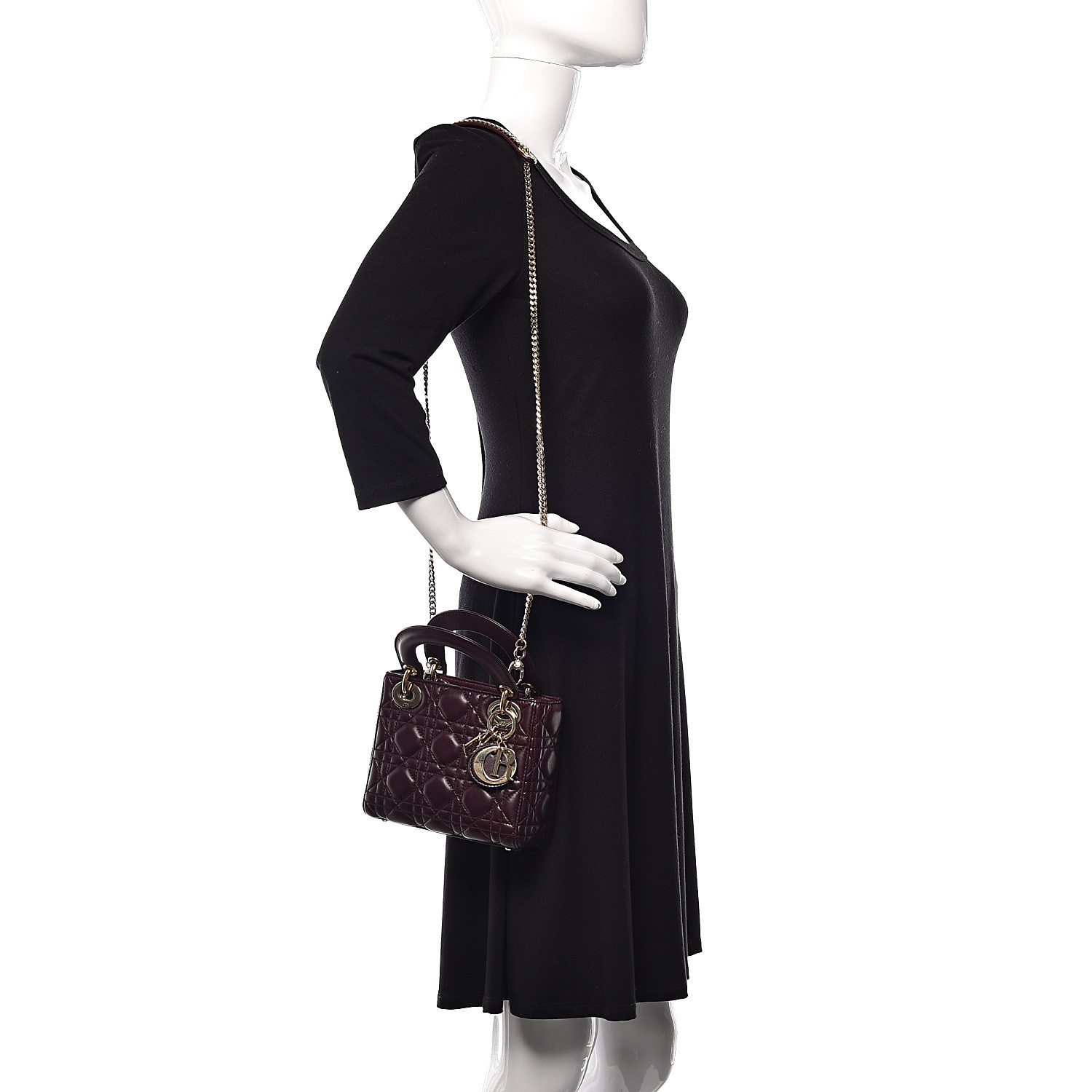 Lambskin Cannage Mini Lady Plum