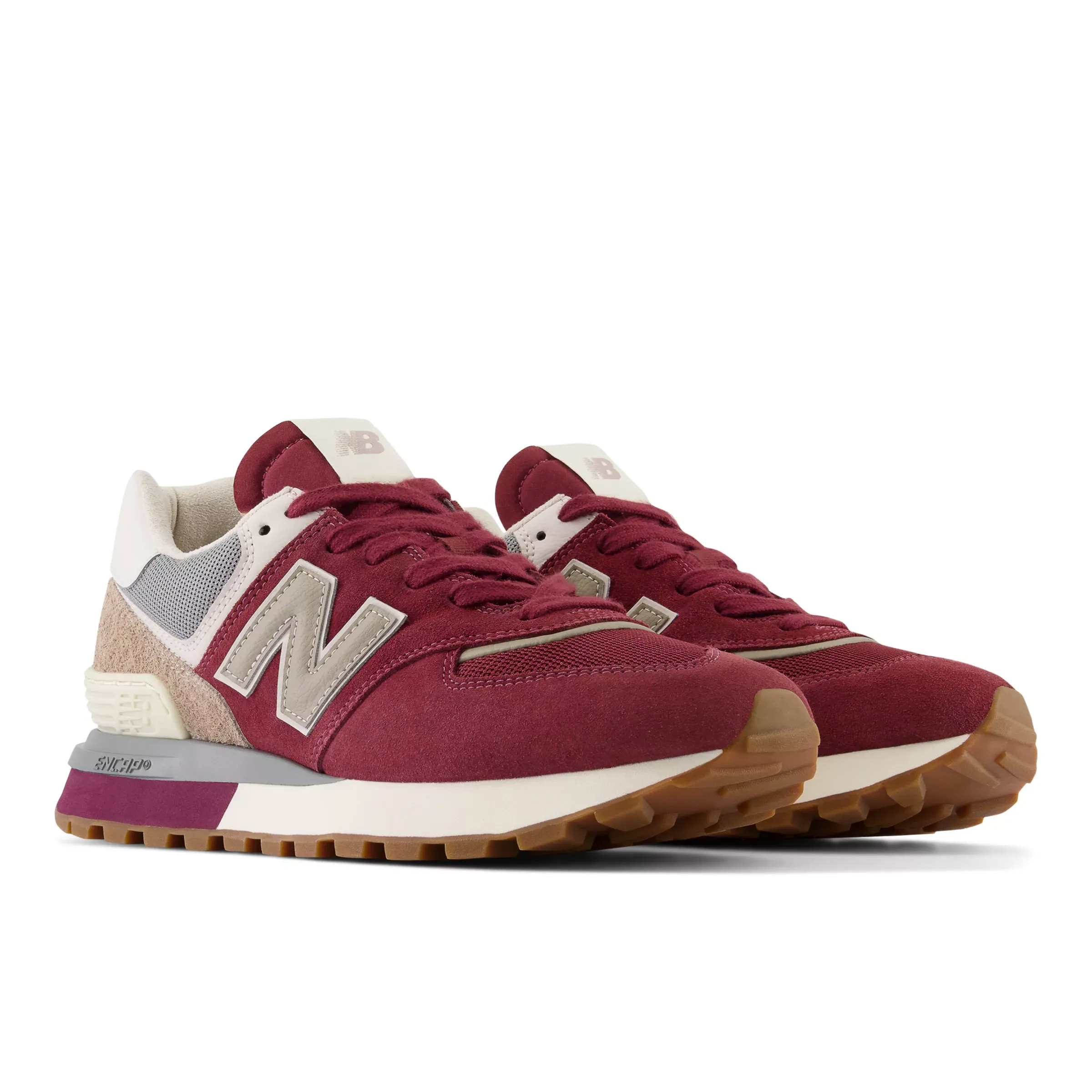 U574LG - Burgundy with Beige